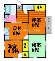 コーポ岡野B棟の物件間取画像